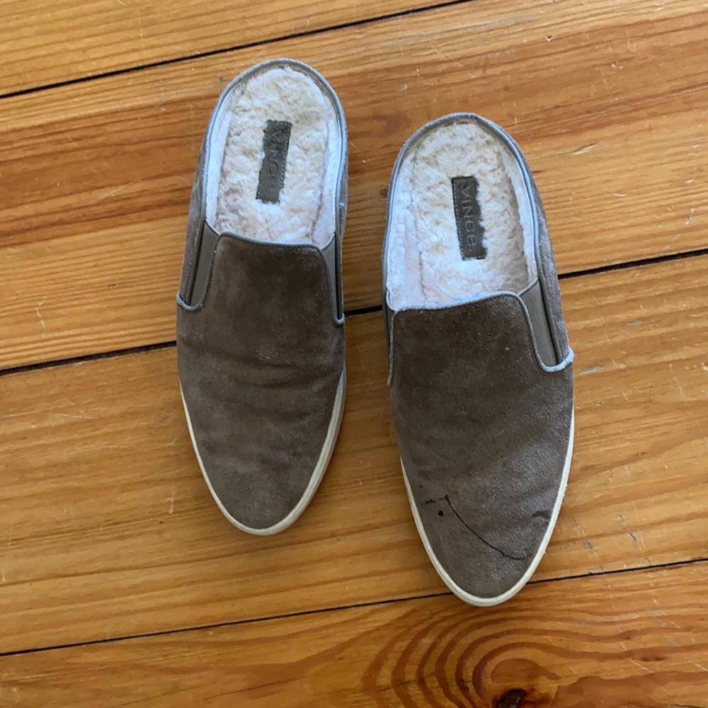 Vince suede mule slip ons